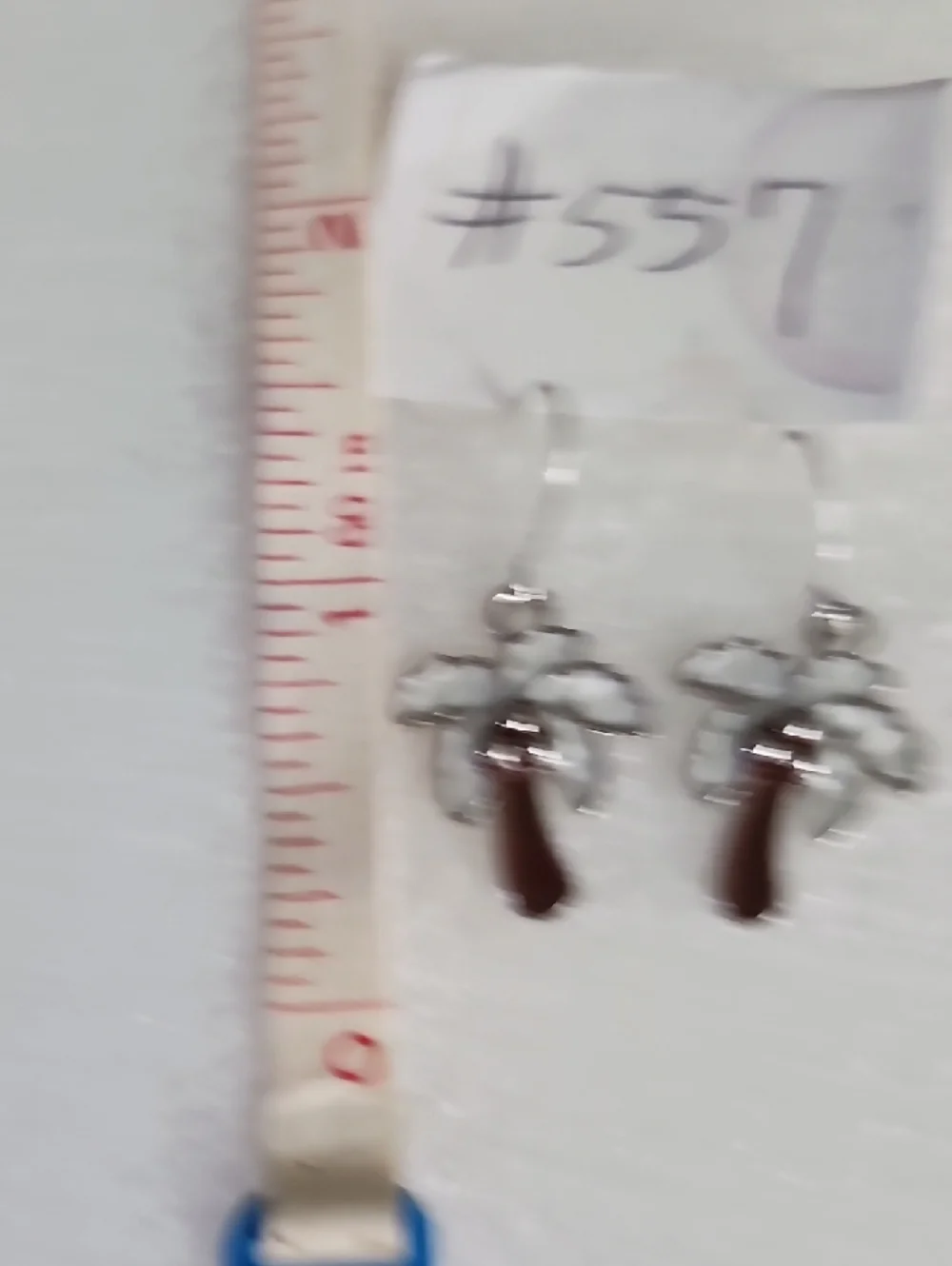 Hand Crafted Palm Tree Enamel Drop Earrings - White and Brown